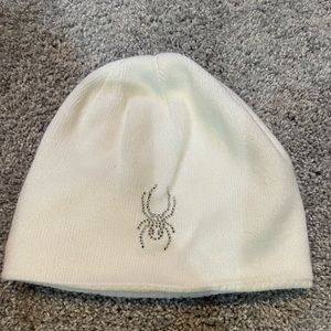 Spyder White Beanie for Skiing or cold days.  Worn once.